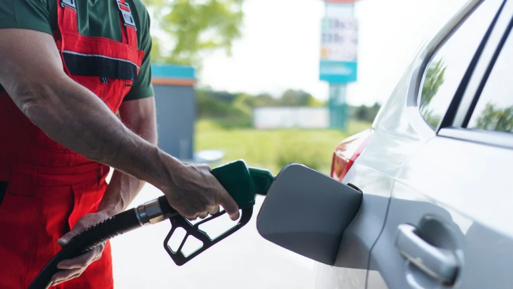 European roadside petrol station