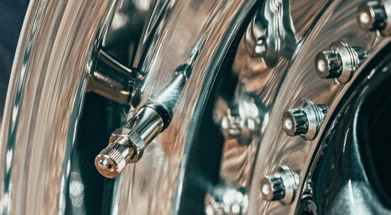 chrome-plated automobile hubcap