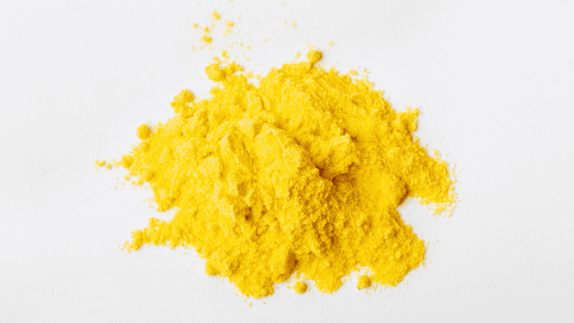 pó de enxofre amarelo