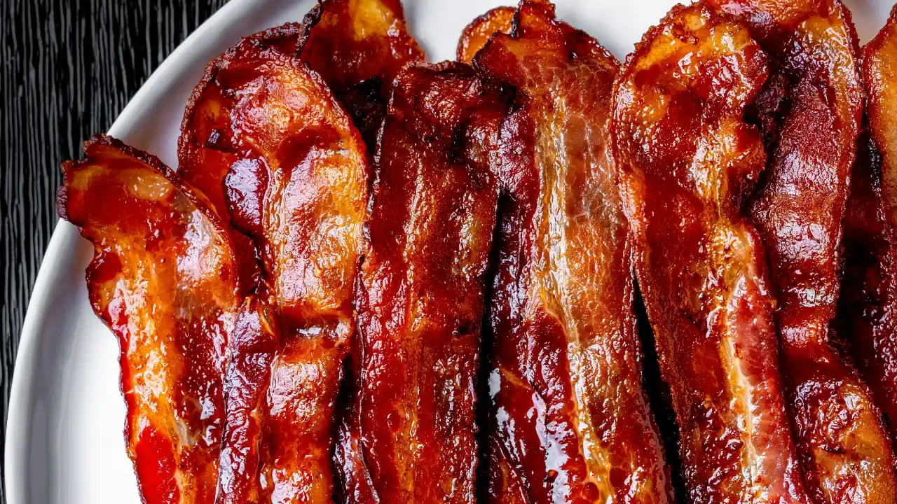 Bacon meat on plate