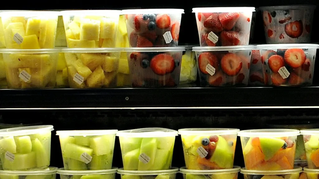 Containers full of fruit