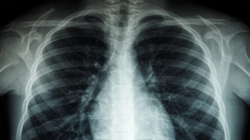 une radiographie d'un poumon humain