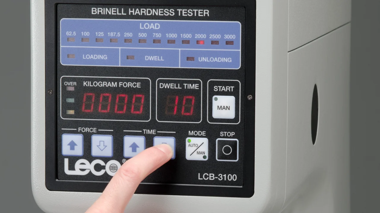 LECO LCB3100 brinell tester operation interface