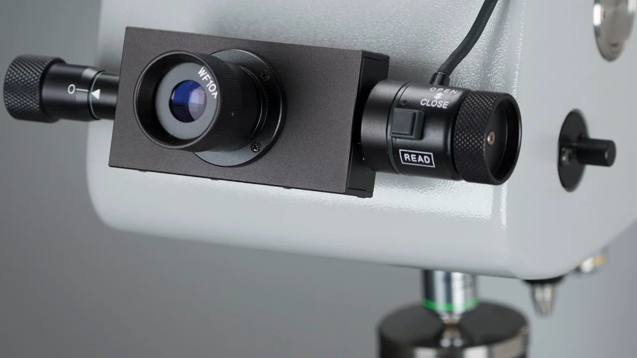Optical viewport for hardness tester