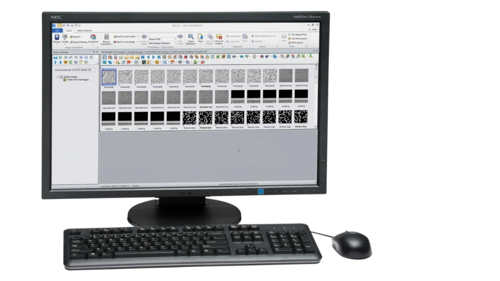 Computer monitor with metallography image library software