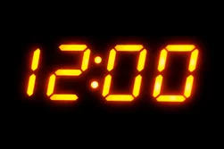 Digital Clock displays 12:00